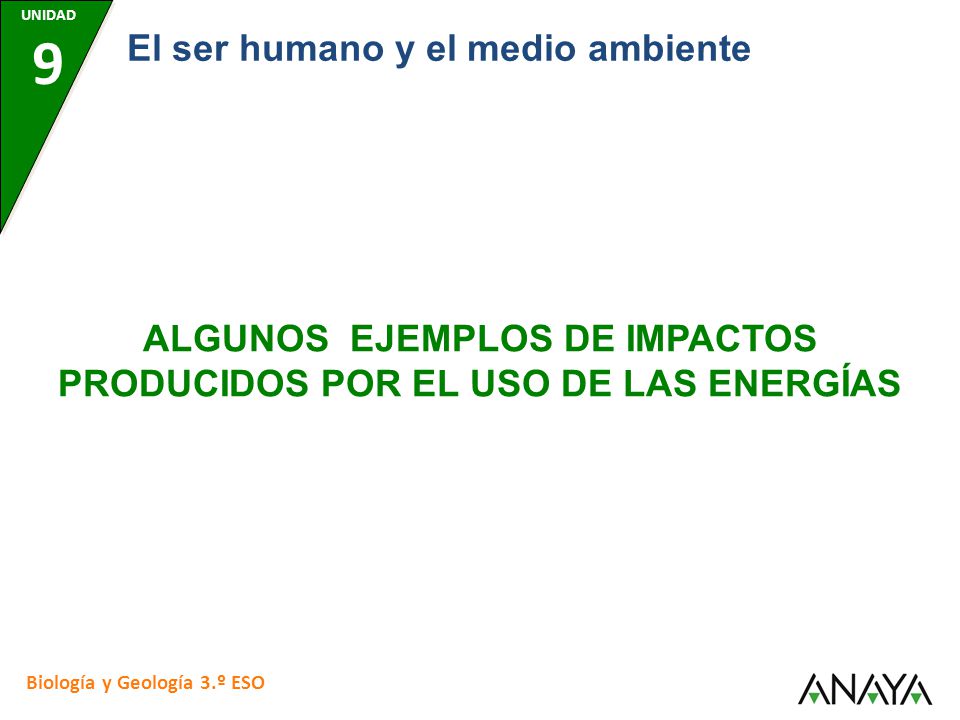 ALGUNOS EJEMPLOS DE IMPACTOS PRODUCIDOS POR EL USO DE LAS ENERGÍAS