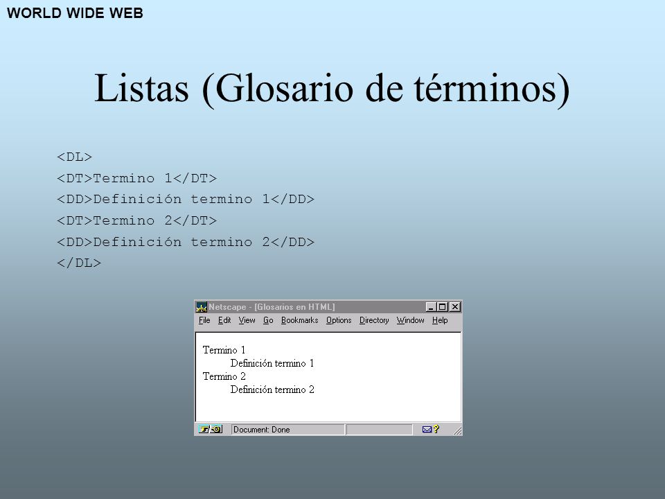 Listas (Glosario de términos)