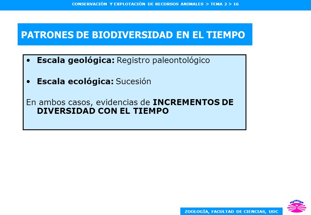 PATRONES DE BIODIVERSIDAD EN EL TIEMPO
