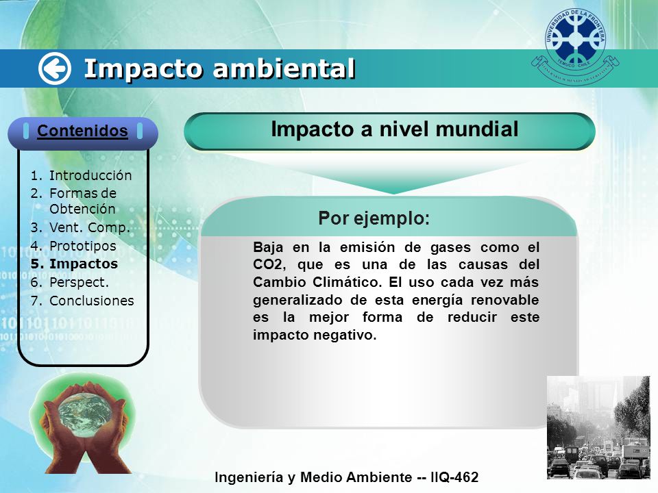 Impacto a nivel mundial Ingeniería y Medio Ambiente -- IIQ-462