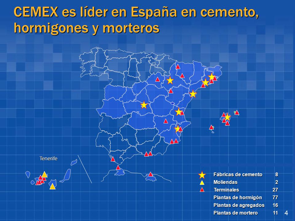 CEMEX es líder en España en cemento, hormigones y morteros