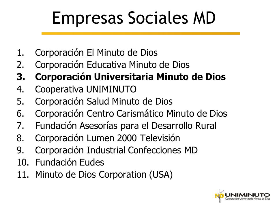 Empresas Sociales MD Corporación El Minuto de Dios