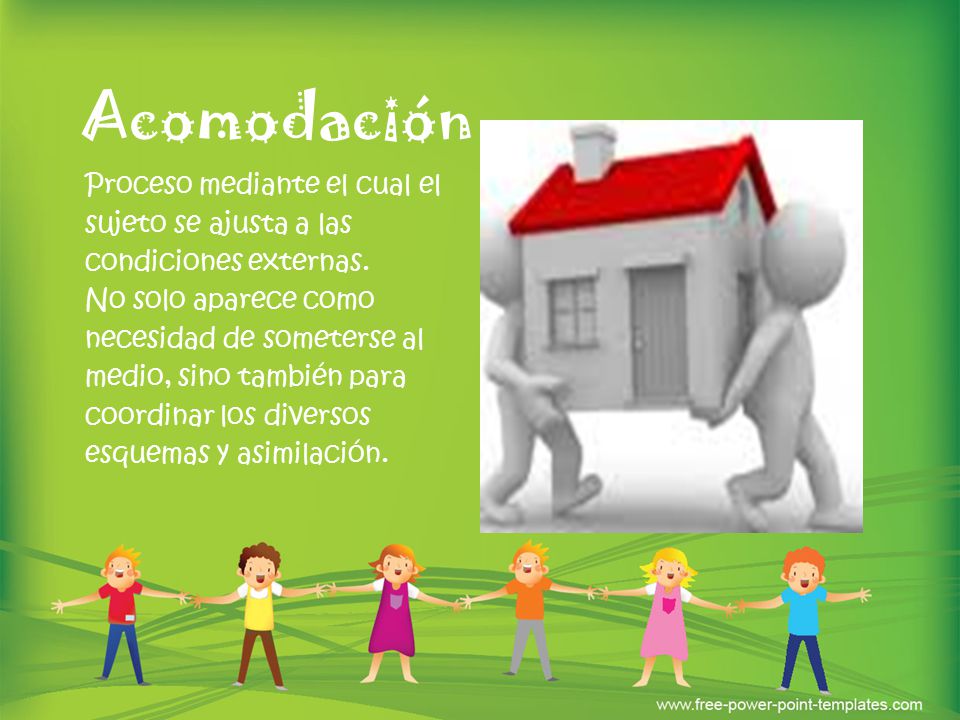 Acomodación Proceso mediante el cual el sujeto se ajusta a las