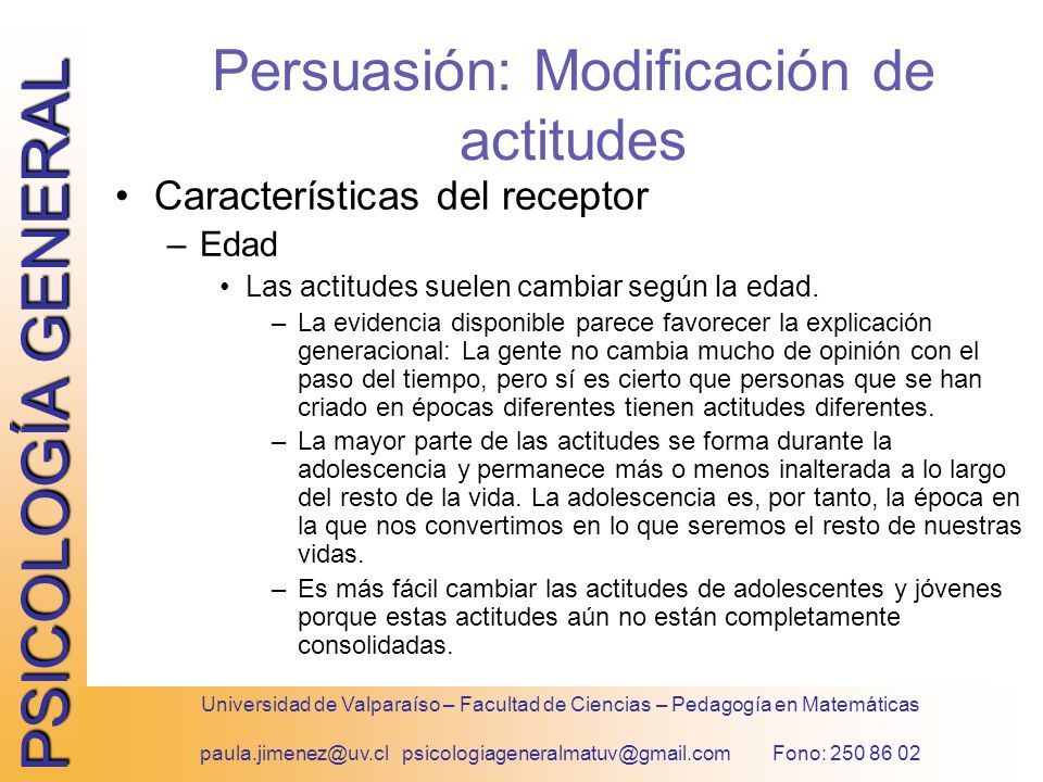 Persuasión: Modificación de actitudes
