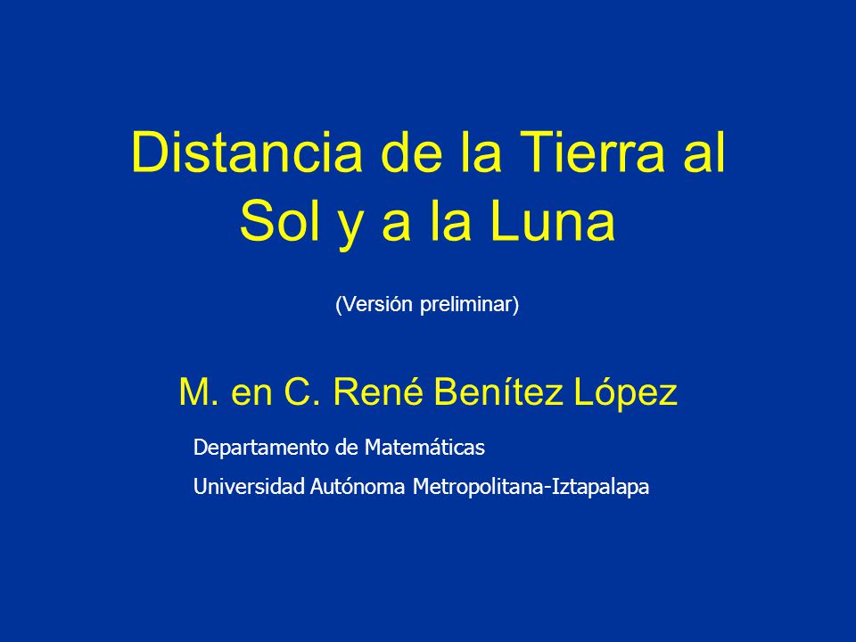 Distancia de la Tierra al Sol y a la Luna