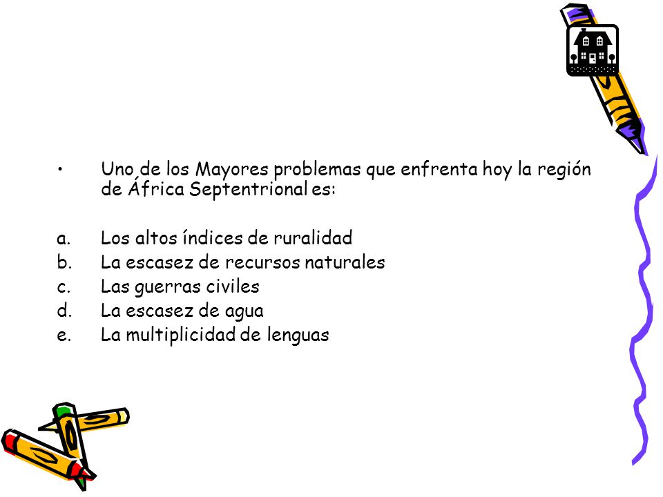 Uno de los Mayores problemas que enfrenta hoy la región de África Septentrional es: