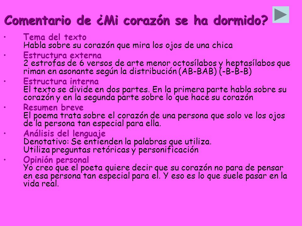 Comentario de ¿Mi corazón se ha dormido