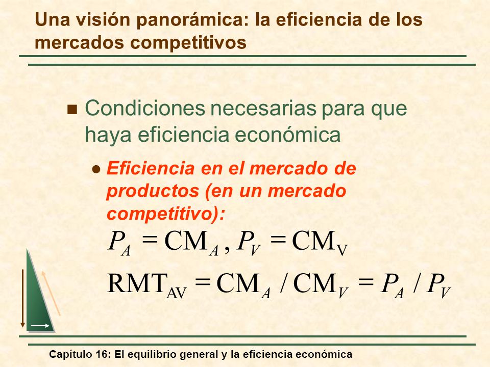 Una visión panorámica: la eficiencia de los mercados competitivos