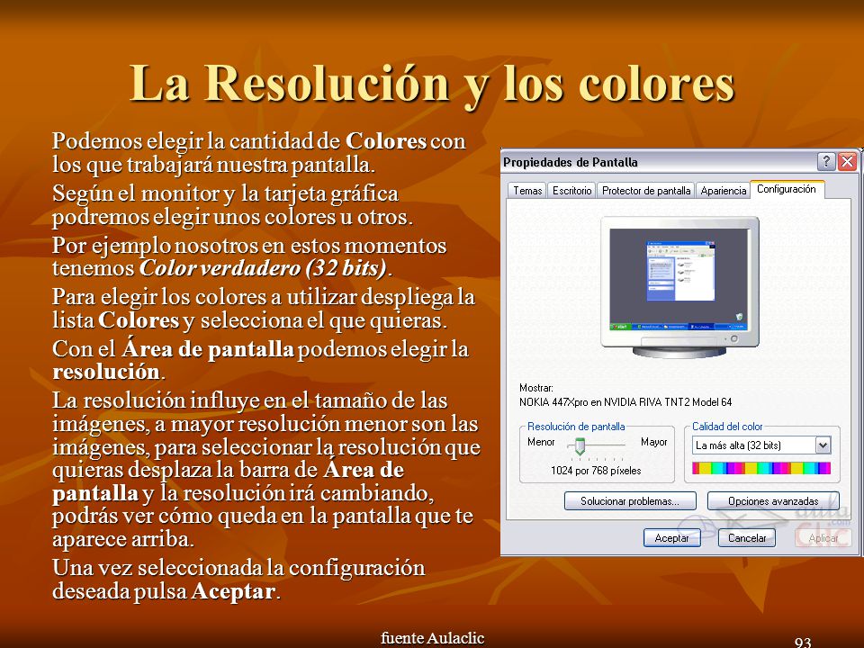 La Resolución y los colores