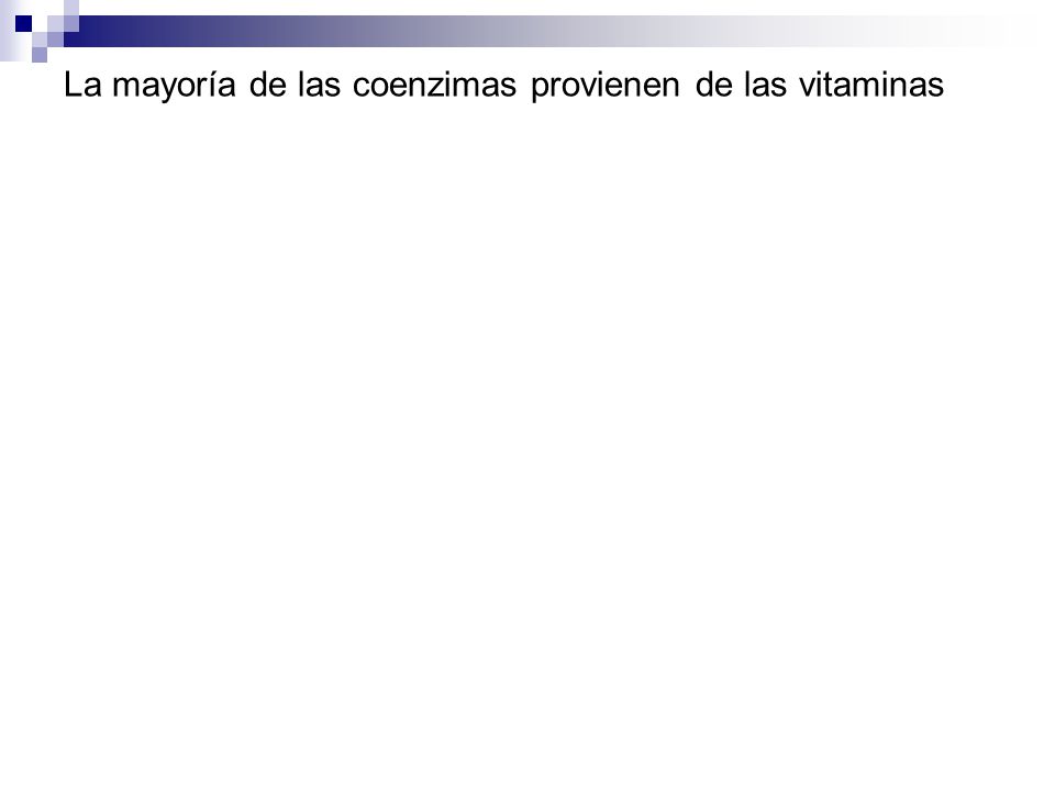 La mayoría de las coenzimas provienen de las vitaminas