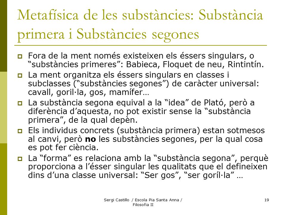 Sergi Castillo / Escola Pia Santa Anna / Filosofia II