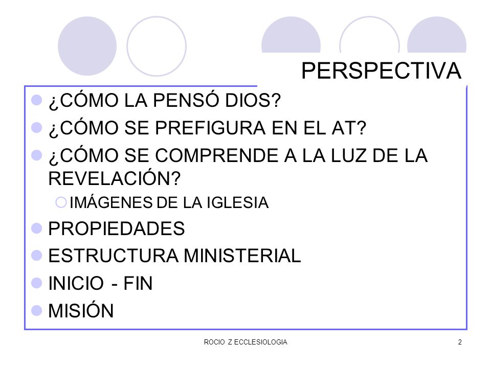 PERSPECTIVA ¿CÓMO LA PENSÓ DIOS ¿CÓMO SE PREFIGURA EN EL AT
