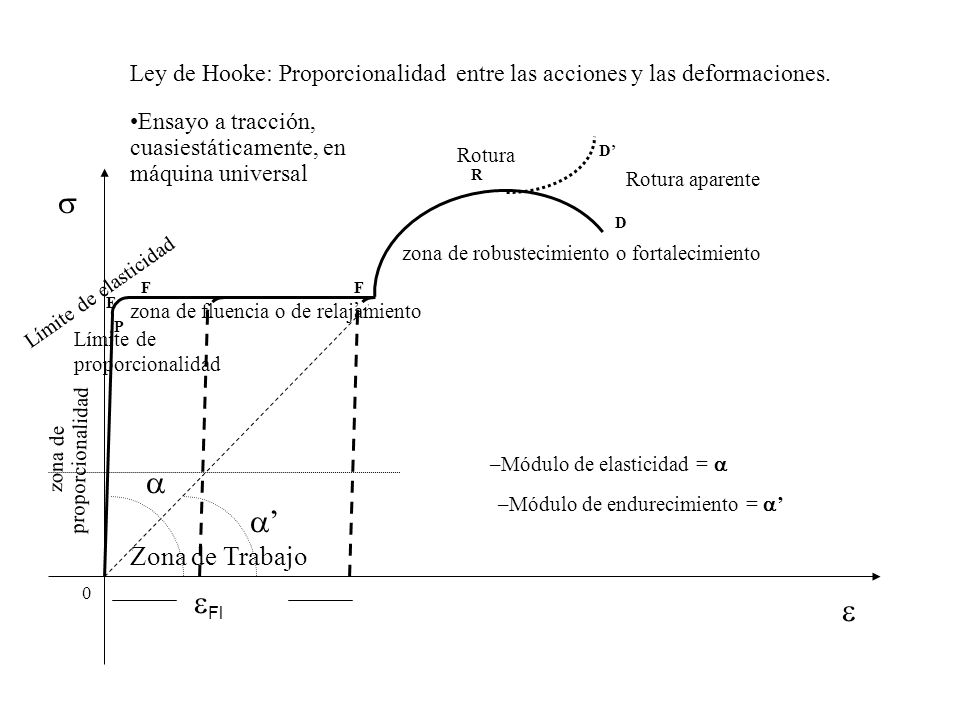 Ley de Hooke: Proporcionalidad entre las acciones y las deformaciones.