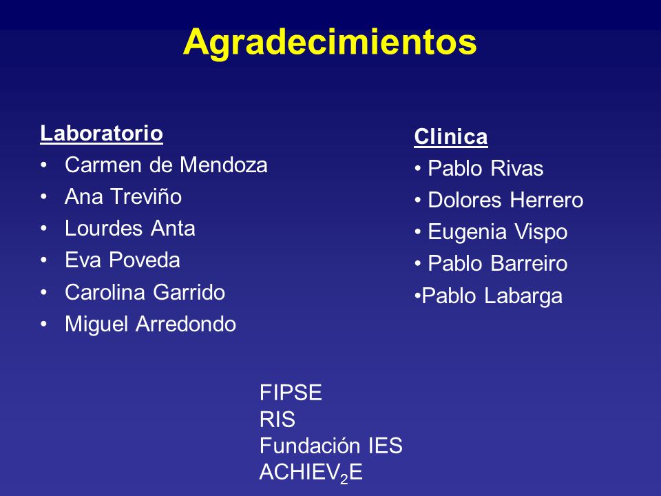 Agradecimientos Laboratorio Clinica Carmen de Mendoza Pablo Rivas