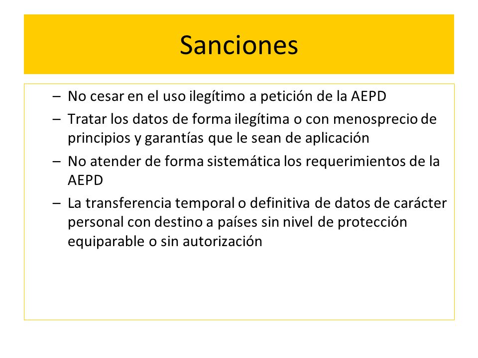 Sanciones No cesar en el uso ilegítimo a petición de la AEPD