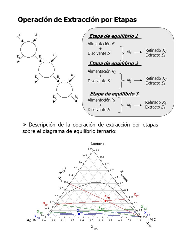 Etapa de equilibrio 3 Operación de Extracción por Etapas