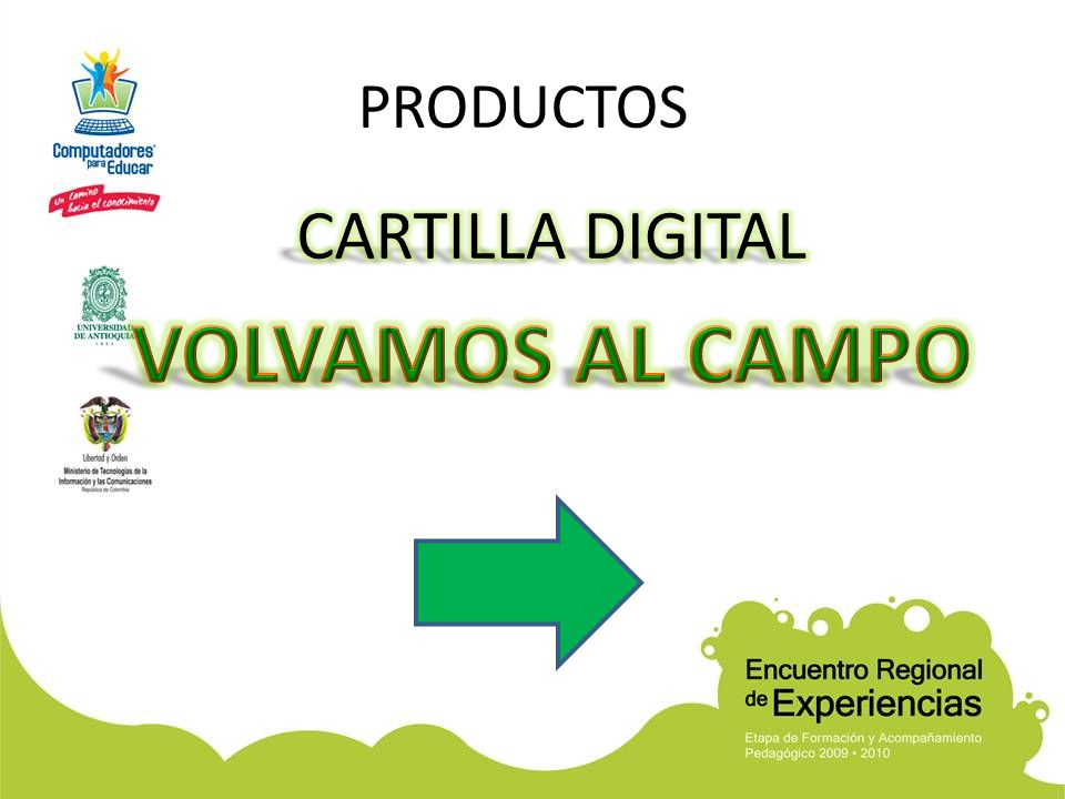 PRODUCTOS CARTILLA DIGITAL VOLVAMOS AL CAMPO