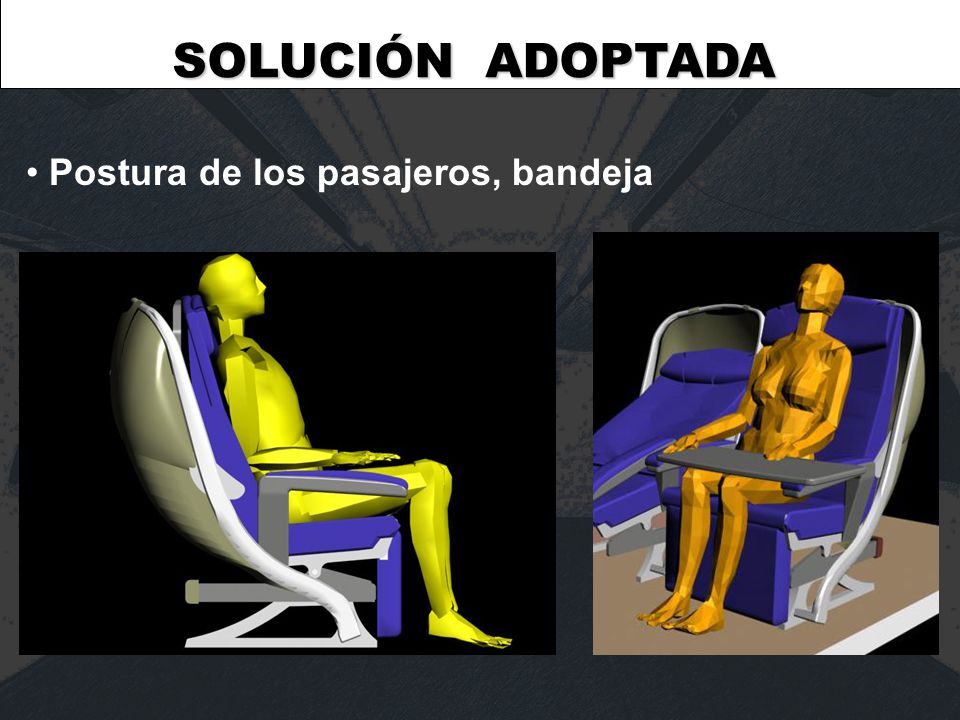 SOLUCIÓN ADOPTADA Postura de los pasajeros, bandeja