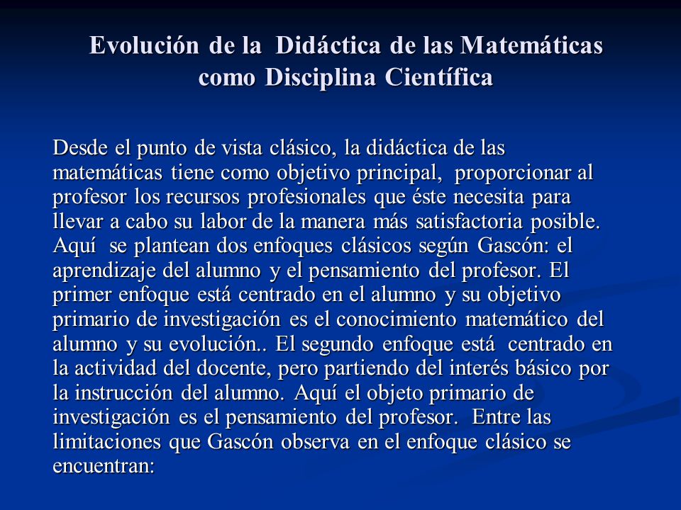 Evolución de la Didáctica de las Matemáticas como Disciplina Científica