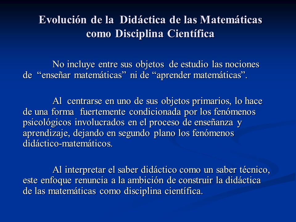 Evolución de la Didáctica de las Matemáticas como Disciplina Científica