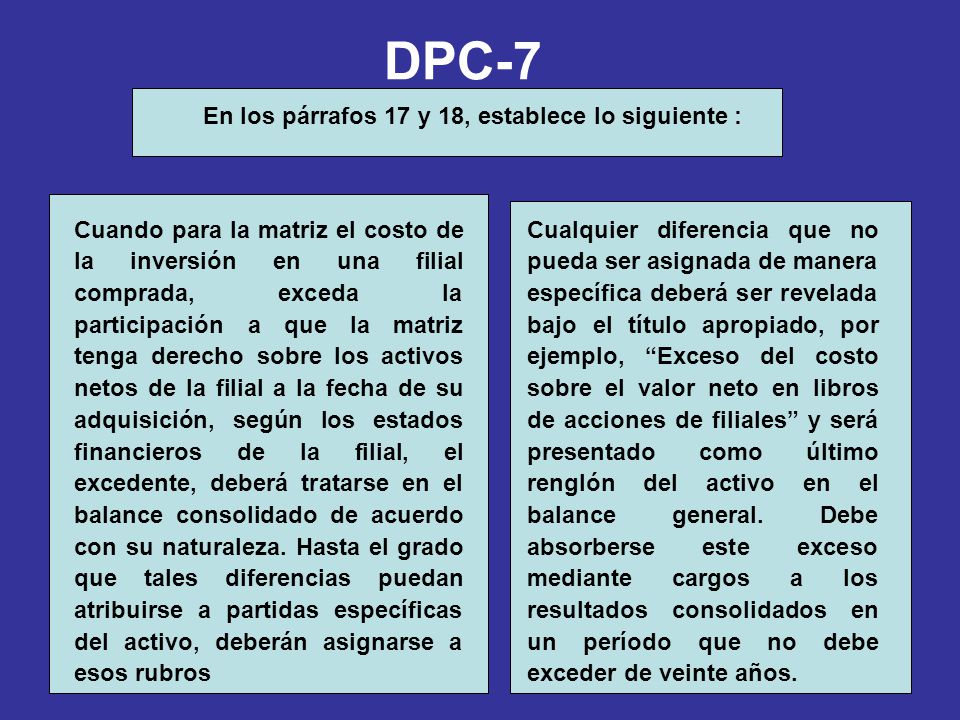 En los párrafos 17 y 18, establece lo siguiente :
