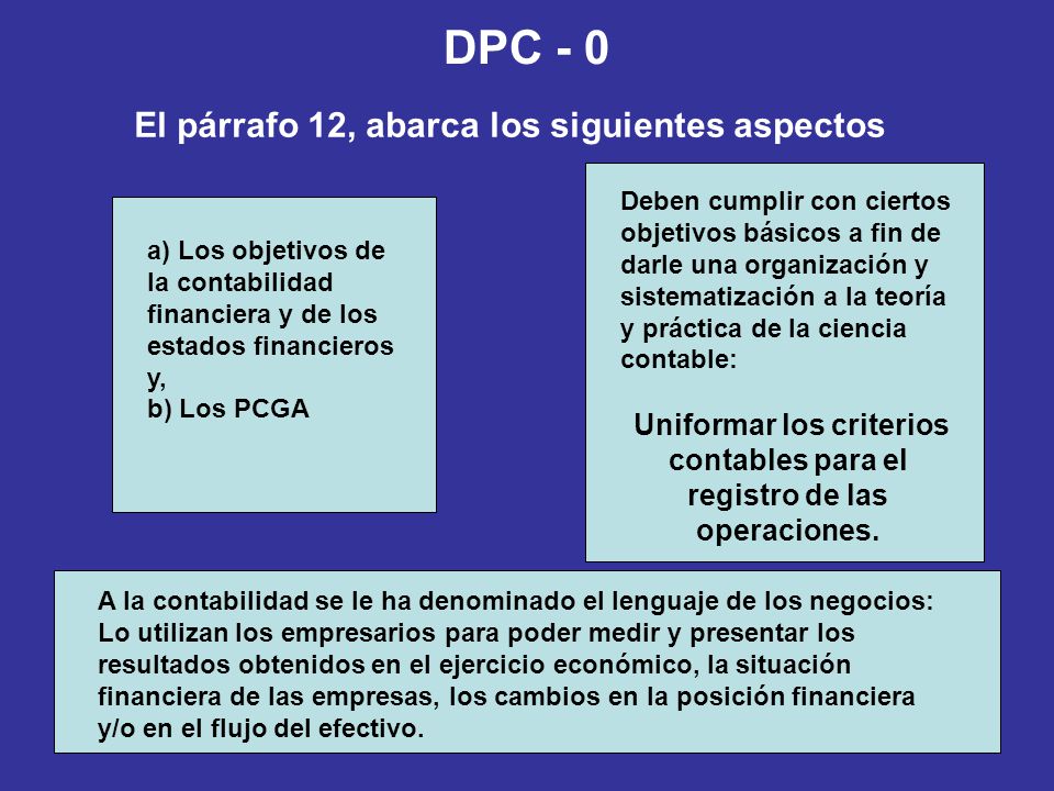 DPC - 0 El párrafo 12, abarca los siguientes aspectos