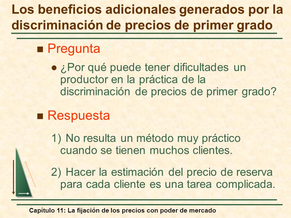 Los beneficios adicionales generados por la discriminación de precios de primer grado