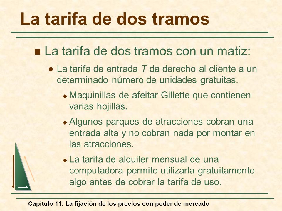 La tarifa de dos tramos La tarifa de dos tramos con un matiz: