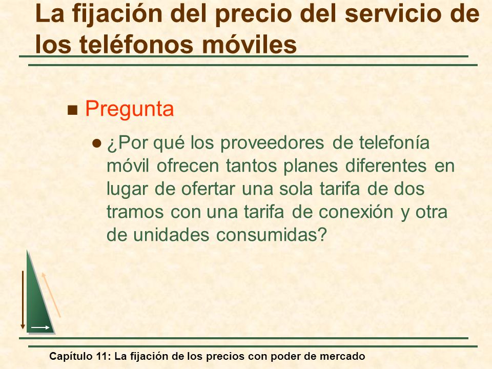 La fijación del precio del servicio de los teléfonos móviles