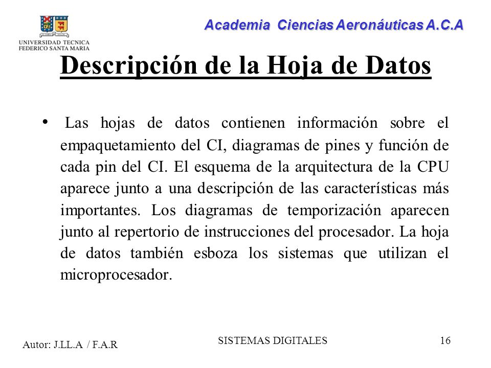 Descripción de la Hoja de Datos