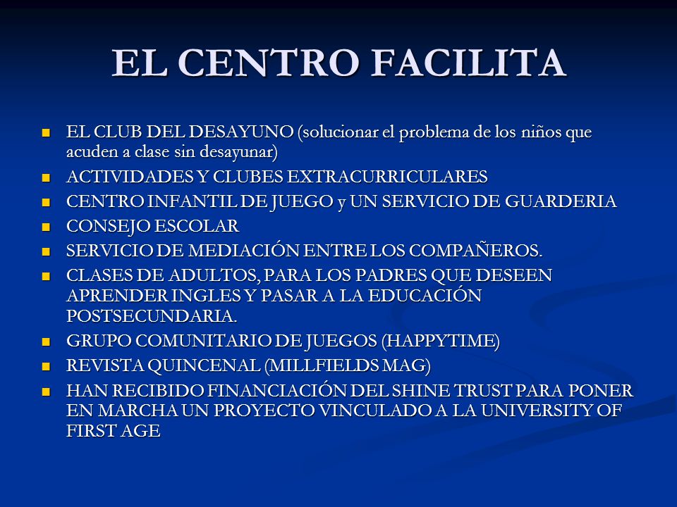 EL CENTRO FACILITA EL CLUB DEL DESAYUNO (solucionar el problema de los niños que acuden a clase sin desayunar)