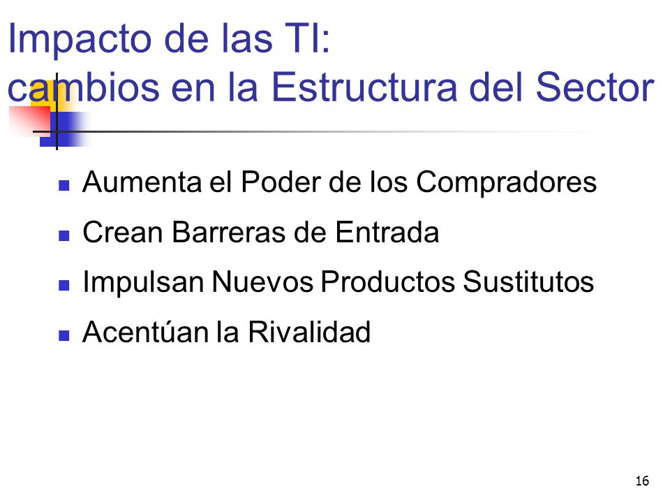 Impacto de las TI: cambios en la Estructura del Sector