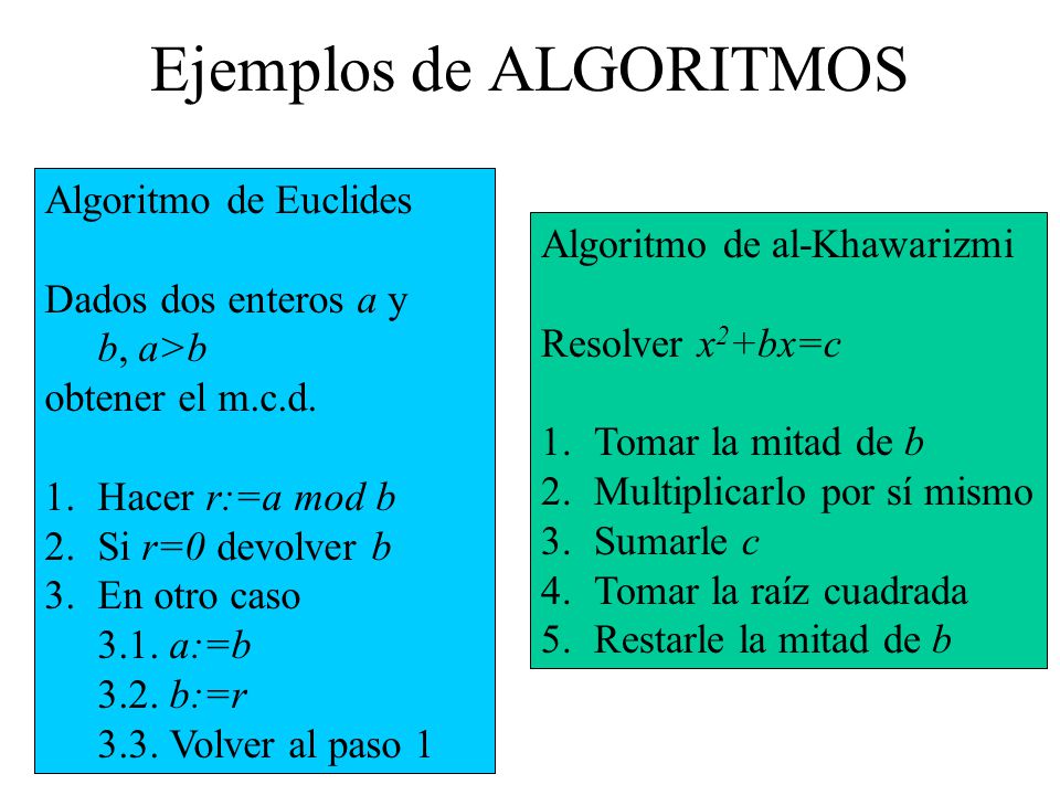 Algoritmo Conjunto de reglas para resolver un problema. Debe ser: Definible. En seudocódigo, pero pueda dar lugar a un programa.