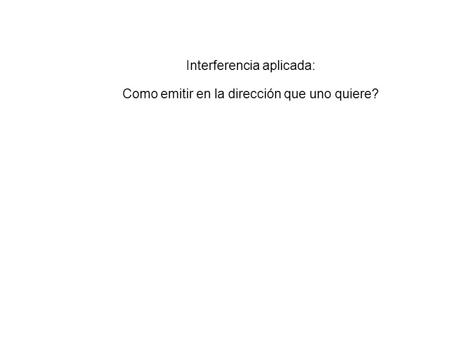 Interferencia aplicada: Como emitir en la dirección que uno quiere