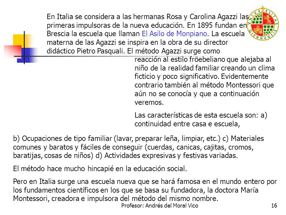 Profesor: Andrés del Moral Vico