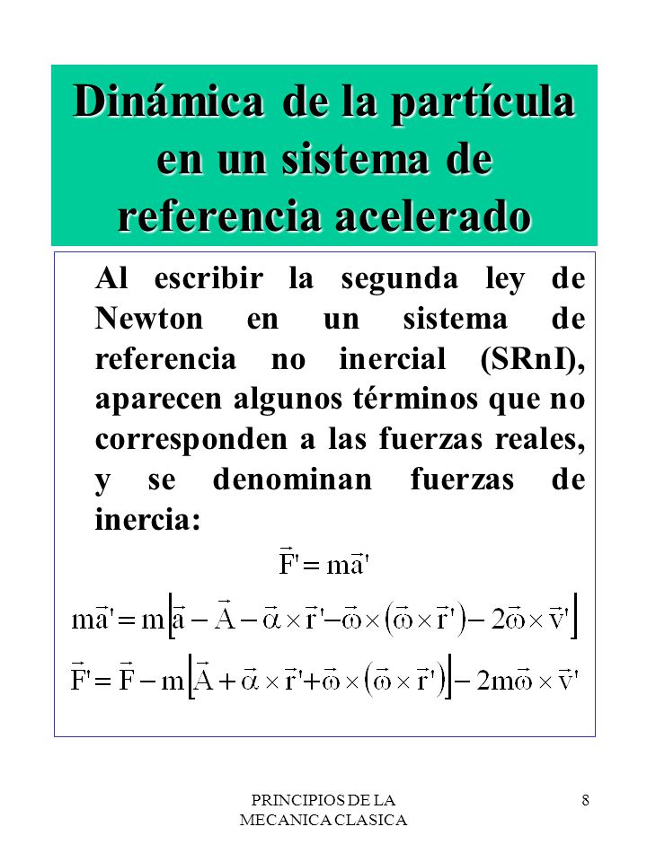 Dinámica de la partícula en un sistema de referencia acelerado