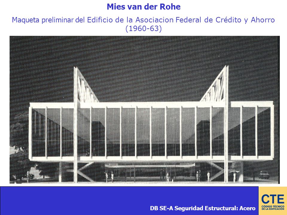 Mies van der Rohe Maqueta preliminar del Edificio de la Asociacion Federal de Crédito y Ahorro ( )