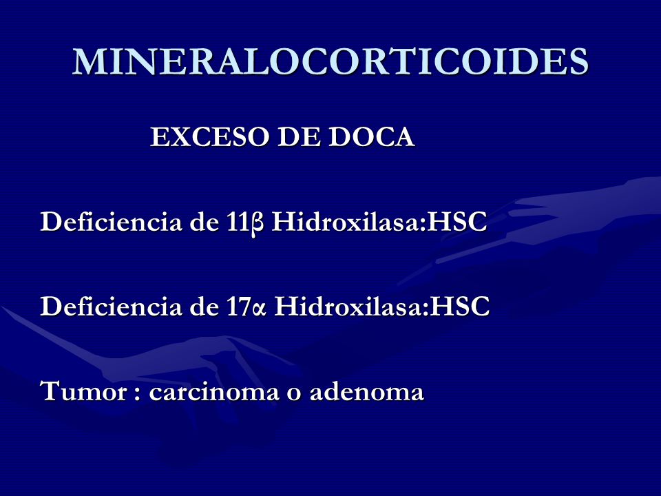 MINERALOCORTICOIDES EXCESO DE DOCA Deficiencia de 11β Hidroxilasa:HSC