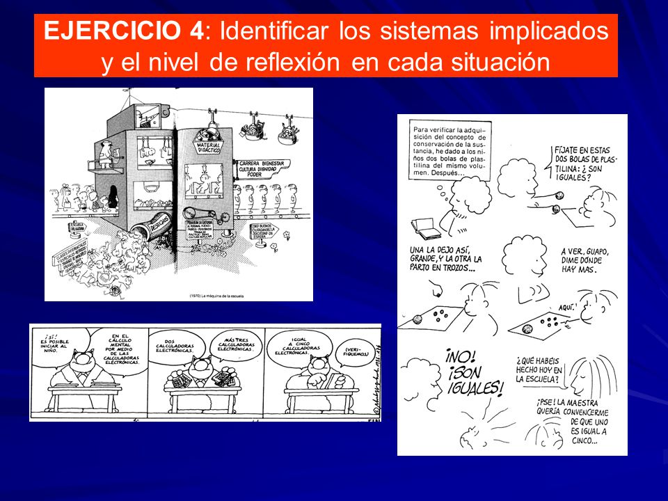 EJERCICIO 4: Identificar los sistemas implicados y el nivel de reflexión en cada situación