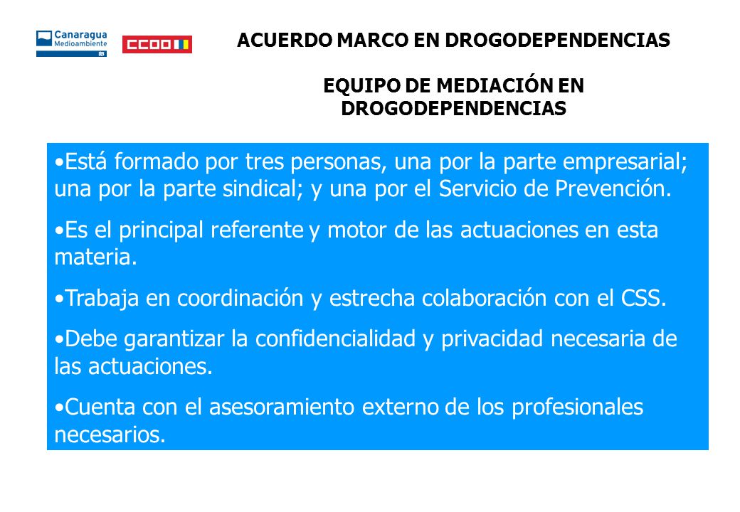 Es el principal referente y motor de las actuaciones en esta materia.