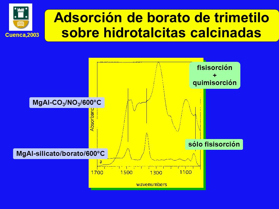 Adsorción de borato de trimetilo sobre hidrotalcitas calcinadas