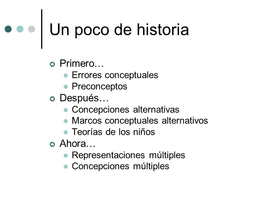 Un poco de historia Primero… Después… Ahora… Errores conceptuales