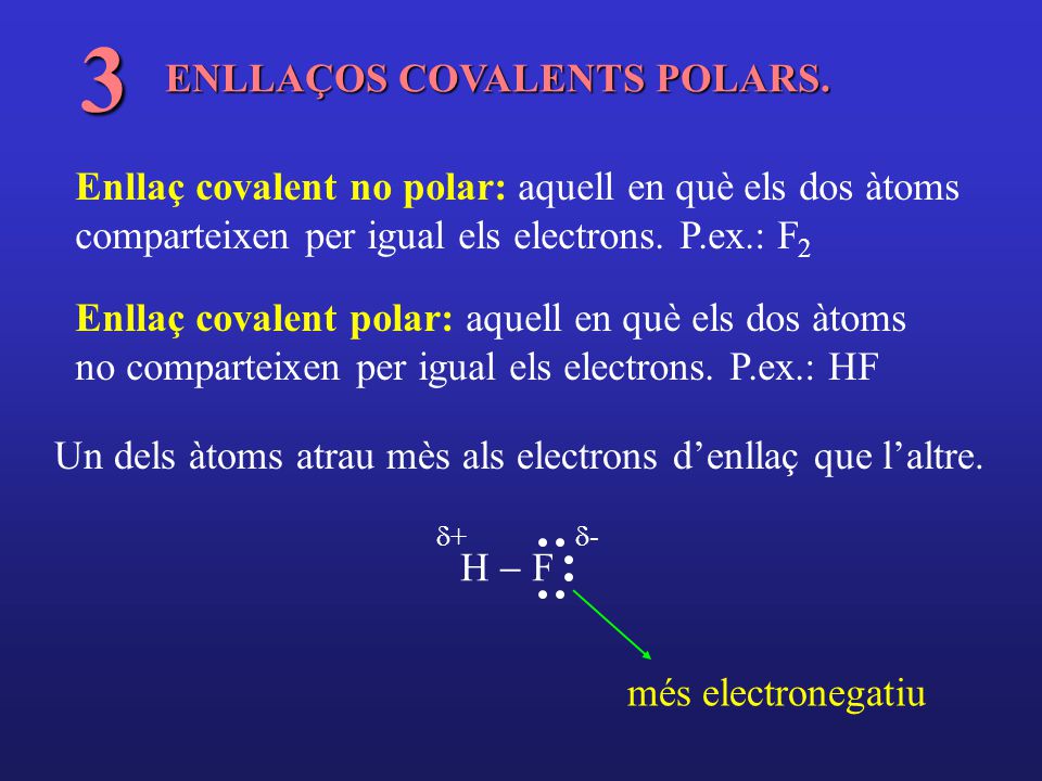 3 ENLLAÇOS COVALENTS POLARS.