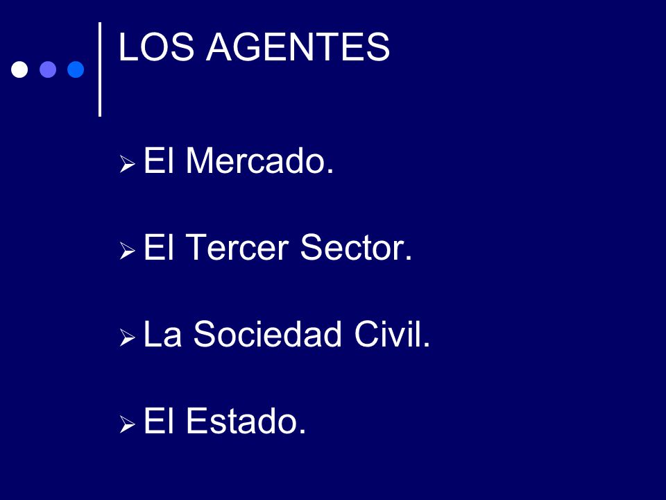 LOS AGENTES El Mercado. El Tercer Sector. La Sociedad Civil.