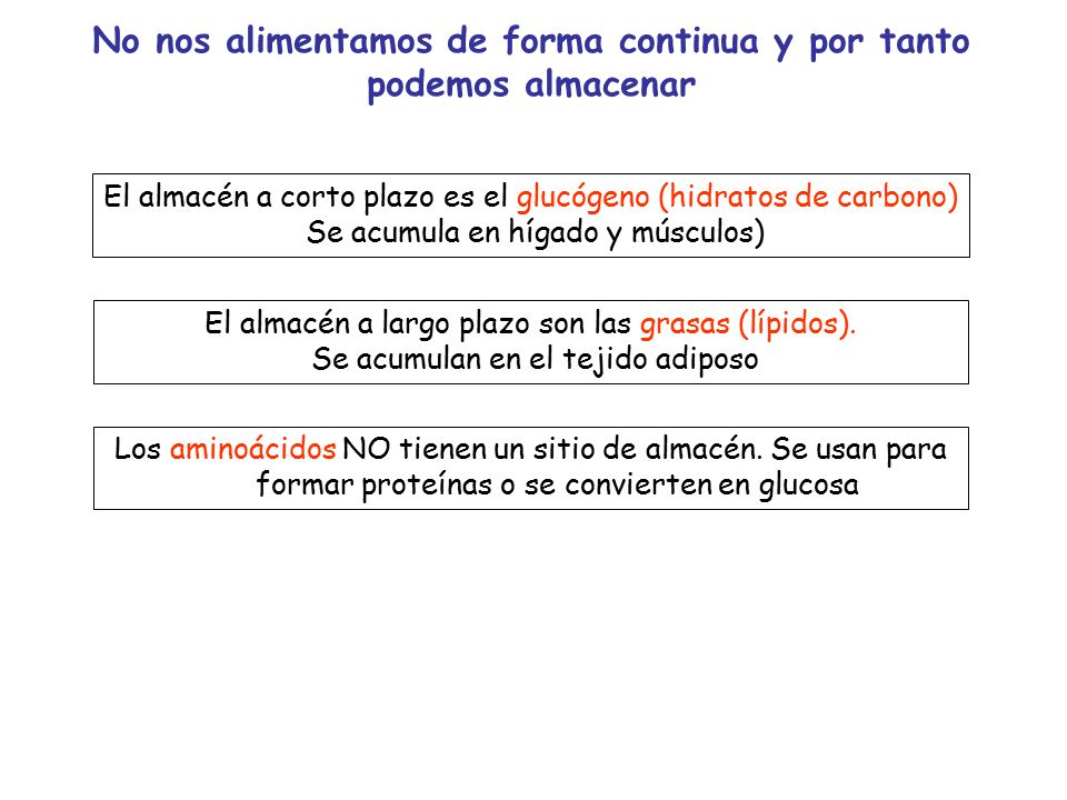 No nos alimentamos de forma continua y por tanto podemos almacenar