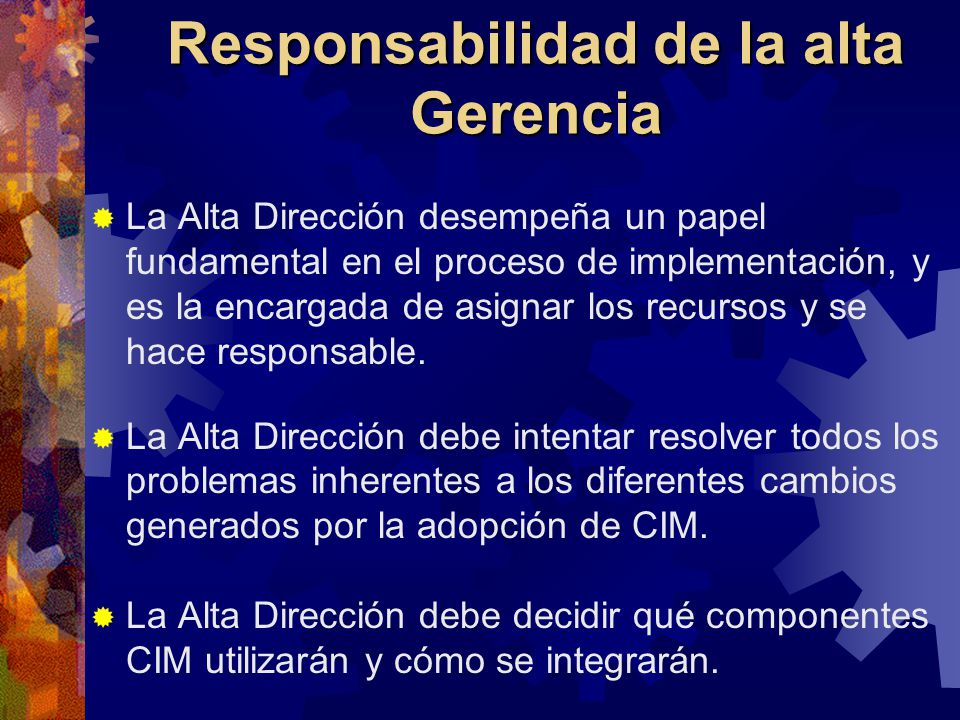 Responsabilidad de la alta Gerencia