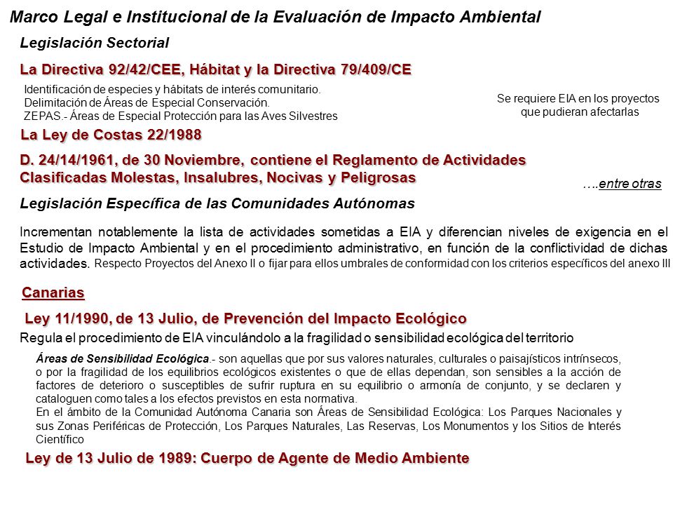 Marco Legal e Institucional de la Evaluación de Impacto Ambiental