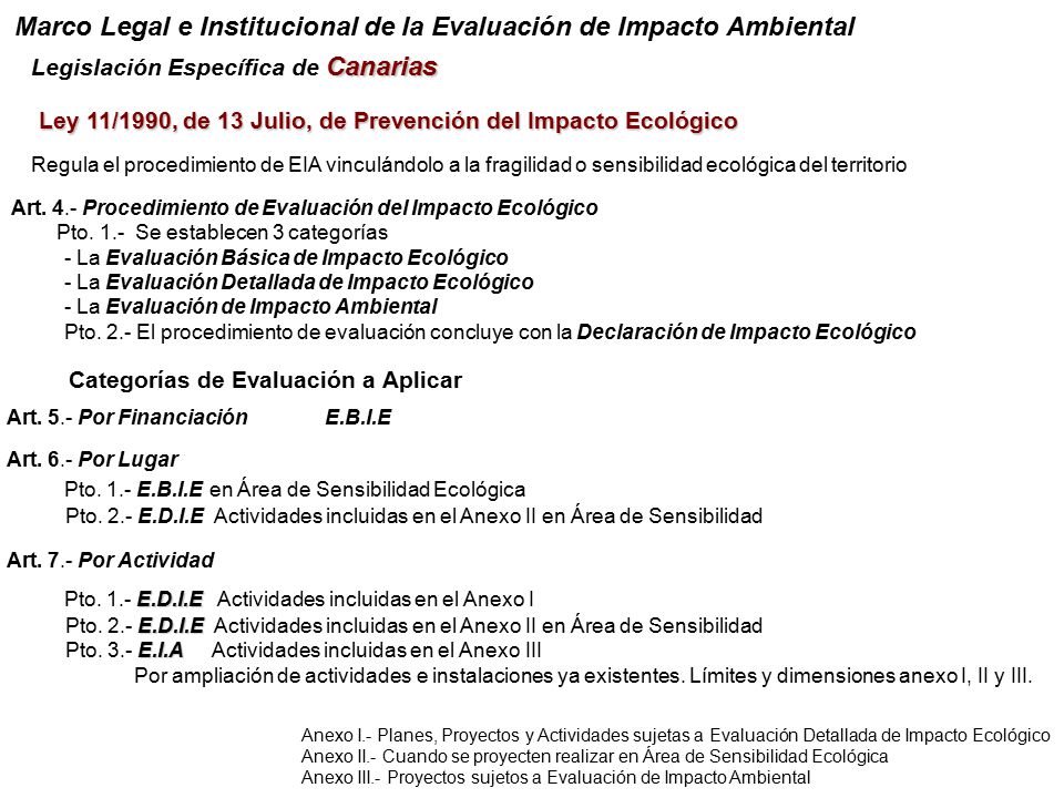 Marco Legal e Institucional de la Evaluación de Impacto Ambiental