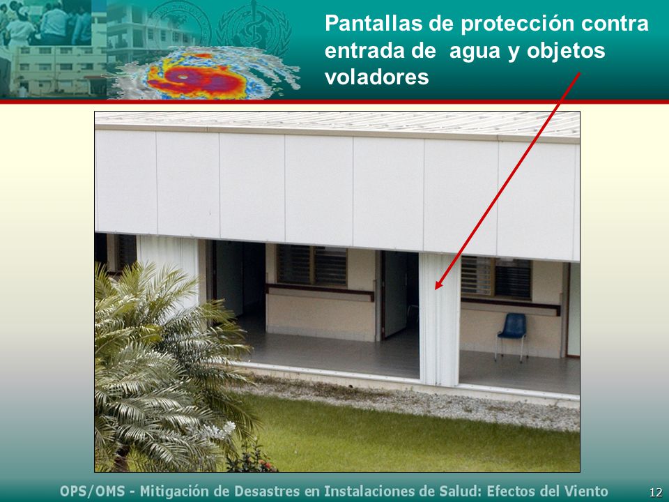 Pantallas de protección contra entrada de agua y objetos voladores