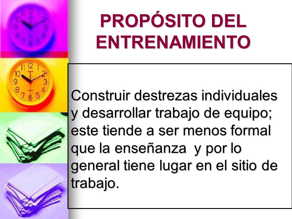 PROPÓSITO DEL ENTRENAMIENTO